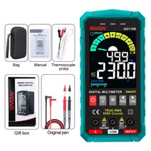 전기테스터기 전압 멀티 차량용 계측기 멀티미터 GVDA 디지털 멀티 미터 6000 True RMS AC DC NCV 전압 측, 06 GD119B-green