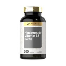 CarlyleNiacinamide비타민B3500mg300캡슐Non-GMO글루텐 프리Splement, 300개(1팩)