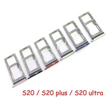 삼성 호환 갤럭시 S20 플러스용 울트라 심 카드 리더 홀더 듀얼 amp 싱글 Sim 트레이 슬롯 어댑터, [05] dual red