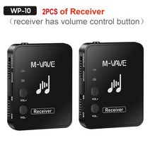 무선영상송수신기 m vave wp 10 2.4ghz 무선 이어폰 모니터 시스템 충전식 송신기 앰프 수신기 지원 스테레오 모노 녹음 기능 128, 2pcs 수신기