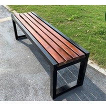 원목색 사각다리 벤치, 나무색상판150cm