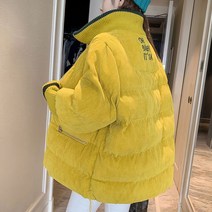 빅사이즈 여성 코듀로이 패딩 보온 심플 두꺼운 오버핏 골덴 다운 자켓 corduroy padded jacket JX1569