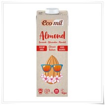 ECOMIL Almond milk classic nature without sugar 에코밀 무설탕 클래식 네이처 아몬드 우유 1L 4개