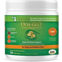 미국 직구 OcuGLO 오큐글로 고양이 강아지 눈 영양 츄 XL 30cap Vision Supplement, 30츄(1팩)