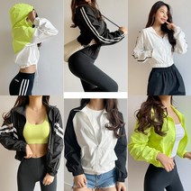 투올클로젯 여성 홑겹 숏 크롭 후드 배색 여름 바람막이 자켓 6종