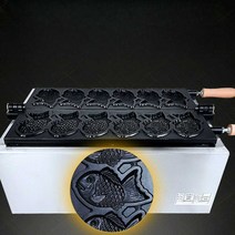 붕어빵 만들기 3구 가정용 전기 큰붕어빵 팬 도미빵 잉어빵 미니붕어빵, 전기 가열 붕어빵 6마리+조리도구