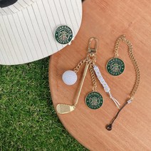 [헬로 재재] 스타벅스 골프 볼마커/티걸이 (제작상품), 볼마커+티걸이set