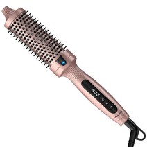 Terviiix Hot Brush 3.8cm(1.5인치) 세라믹 토르말린 이온 컬링 아이언 볼류마이징 가열 브러시 뿌리 볼륨 및 느슨한 컬 만들기 디지털 디스플레이 9가지 온도, 1.5 Inch Rose Gold