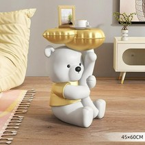 베어 곰 대형피규어 커피테이블 집들이선물 기념일 파티 동물 인테리어소품 새집, 골드