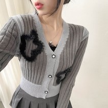 입꼬 별밤 플라워 크롭 니트 가디건2color