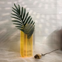 북유럽 투명 아크릴 홀로그램 꽃병 인테리어 소품 화병 홈 오피스에 대 한 다채로운 현대, 협력사, 노란색