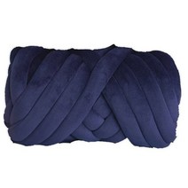 1KG 손 뜨개질 짠 실 바구니 담요 카펫 거대한 원사 벨벳 두꺼운 슈퍼 부피가 큰 청키 DIY 팔 니트, 네이비 1kg