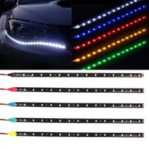 자동차 실내등 무드등 엠비언트라이트 4pcs 12V 라이트 인테리어 RGB 방수 LED 스트립 테이프 자동 장식 유연한 키트 안개 램프 네온 코드 실내, 웜 화이트