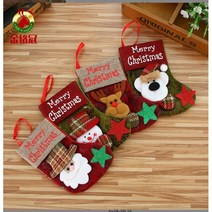 PKFARM 1+1 고급 Merry Christmas 따뜻한 겨울감성 인테리어 양말주머니 장식 데코 소품, 1Pcs+1Pcs, 산타+눈사람