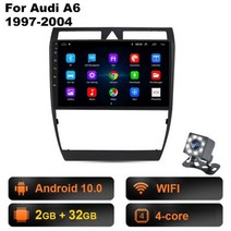안드로이드올인원 아우디 A6 C5 1997-2004 S6 용 카플레이 2G + 32G 2din 안드로이드 10 2 1999-2004 자동차 라디오 멀티미디어 플레이어 GP, (2G 32G)with camera