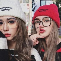 빅사이 사각 큰안경 뿔테 안경 얼굴 작아보이는 오버사이즈 차단 남녀공용 투명 블랙 블루라이트 남자뿔테