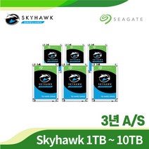 씨게이트 3년 보증 스카이호크 HDD CCTV DVR용 저장장치 1TB 2TB 3TB 4TB 6TB 8TB 10TB 하드디스크, 씨게이트 SkyHawk 정품 4TB