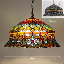스테인드글라스 엔틱 스탠드 스테인드 글라스 펜던트 조 빈티지 지중해 행잉 램프 주방 식당용 기구 홈 로, [04] D
