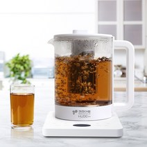 화이트 유리 포트 1.8리터/투명포트/자동보온기능/5단계 온도조절/거름망 분리 쉬운세척, 혼합색상, 1.8L