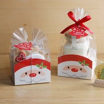 크리스마스 M형 쿠키봉투 트레이세트(산타)10장