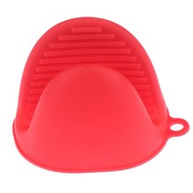 1Pc 실리콘 내열성 장갑 클립 절연 비 스틱 미끄럼 방지 냄비 대변 홀더 요리 베이킹 오븐 미트, 01 Red