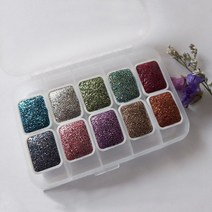 진주 광택 수채화 색소 12 색 2.0ml 3 겹 접이식 철 상자 한 벌, 07 10colors 1.0ml 1-1_01 옵션 10
