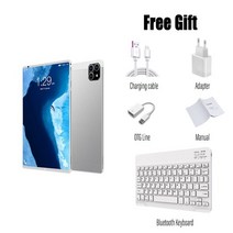 태블릿 글로벌 버전 패드 에어 프로 8 인치 12 코어 google play wps office 12gb ram 640gb rom 7800mah 4g lte 5g wifi pc, 12g 640g 키보드, 영국, 은