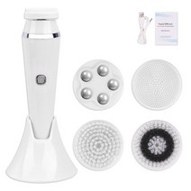 뷰티디바이스Silicone Facial Cleaning Brush Acne Removal Face Massage Skin Care Electric Cleanser Son, 05 White without box