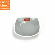 Kitchen 화이트 그레이 멜라민 찬기 사각 반찬 그릇 식당 음식점 찬기 접시, ♥Kitchen_로코 그레이 사각찬기 SK-117♥, 1개