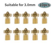 소모품 1.75-3.0mm3D 프린터 압출기 황동 노즐 인쇄 조리개 0.1 ~ 1.0mm 인쇄 헤드 압출기 프린터 액세서리, 24 3.0-0.4mm 10pcs, 3.0-0.4mm 10pcs