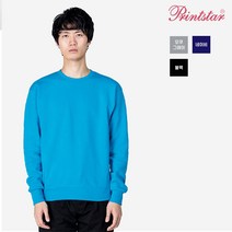 프린트스타 183 남여공용 헤비쮸리 맨투맨 크루넥 티셔츠 스웻셔츠 빅사이즈