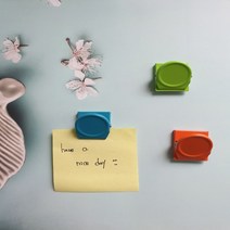HARAM 튼튼한 컬러 냉장고 현관 메모 마그네틱 자석 다용도 집게 클립, 화이트