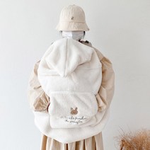 돗투돗 뽀글이 극세사 아기띠워머, 뽀글이 워머_돗바니(아이보리)