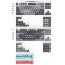 264 키 현대 Dolch 키 캡 세트 더블 샷 체리 프로필 사용자 정의 블랙 그레이 키 캡 ISO ANSI 체리 MX Gatheron 카일 스위치 용