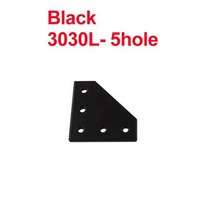 2 개 5 홀 블랙실버 조인트 보드 플레이트 코너 앵글 브래킷 연결 조인트 스트립 3030 4040 알루미늄 프로파일, 3030l-블랙