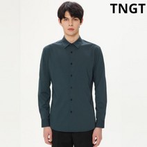 TNGT (95 사이즈 ) 다크그린 실크터치 레귤러칼라 드레스 셔츠