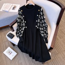 M-4XL 빅사이즈 청담 사모님 블랙 원피스 오피스룩 캐주얼 정장