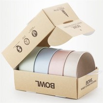 일본그릇 수입접시 그릇선물 4 개대 주방 식기 밀 짚 그릇 식품 등급 밀 쌀 그릇 식기, 4개