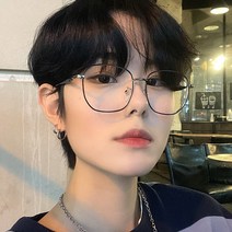 남성 여성 사각 다각형 빈티지 복고 롱팁 실버 메탈 금속 안경테