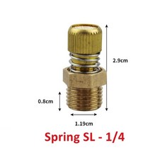 XMAX 머플러 황동 빠른 배기 공압 소음기 배기 공기 흐름 조절기 머플링 스로틀 밸브, 스프링 SL 1l4, 5개