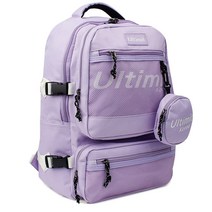 메쉬 포켓 동전지갑 책가방 여행 레터링 백팩