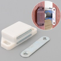 힘찬쇼핑_ 자꾸 열리는 서랍 가구 문 고정 강력 자석 빠찌링 빠지링 랏지 도어캐치 4개, 흰색 x 4개