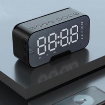 알람시계 블루투스 스피커 캠핑 탁상용, 블랙