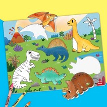 [하하네1405] 공룡 퍼즐 (활동지 포함)_공룡색칠 공룡도감
