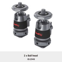 SmallRig 1/2 Buah Kepala Bola Mini dengan Dudukan Sepatu DINGIN 양 Dapat Dilepas Lampu 모니터 Akseso, 02 2pcs, 2개