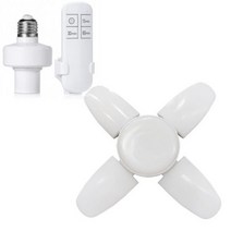 E27 28W LED 차고 조명 팬 전구 블레이드 타이밍 램프 85-265V 360 ° 접이식 Led 산업용 홈 천장, White_28W 85-265V | Cold white