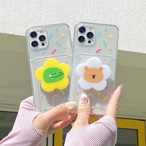 벨라 스파클 그립톡 카드수납 투명 카드 포켓 범퍼 젤리 케이스