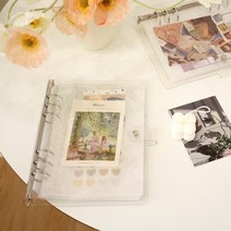 1300K A5 6공 PVC 콜렉트 바인더 세트, 6공바인더:PVC글리터-2포켓세로(30매)
