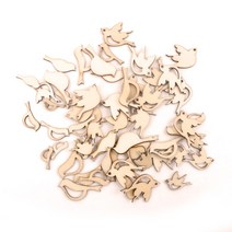 나무 혼합 새 모양 Garniture 수제 공예 조각 홈 장식 액세서리 스크랩북 그림 DIY 10-20mm 50 개, 한개옵션0