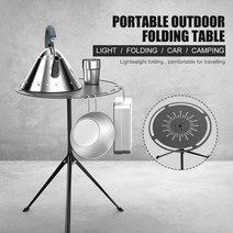 캠핑 테이블 야외 텔레스코픽 접이식 정원 알루미늄 합금 라운드 티 바베큐 낚시를위한